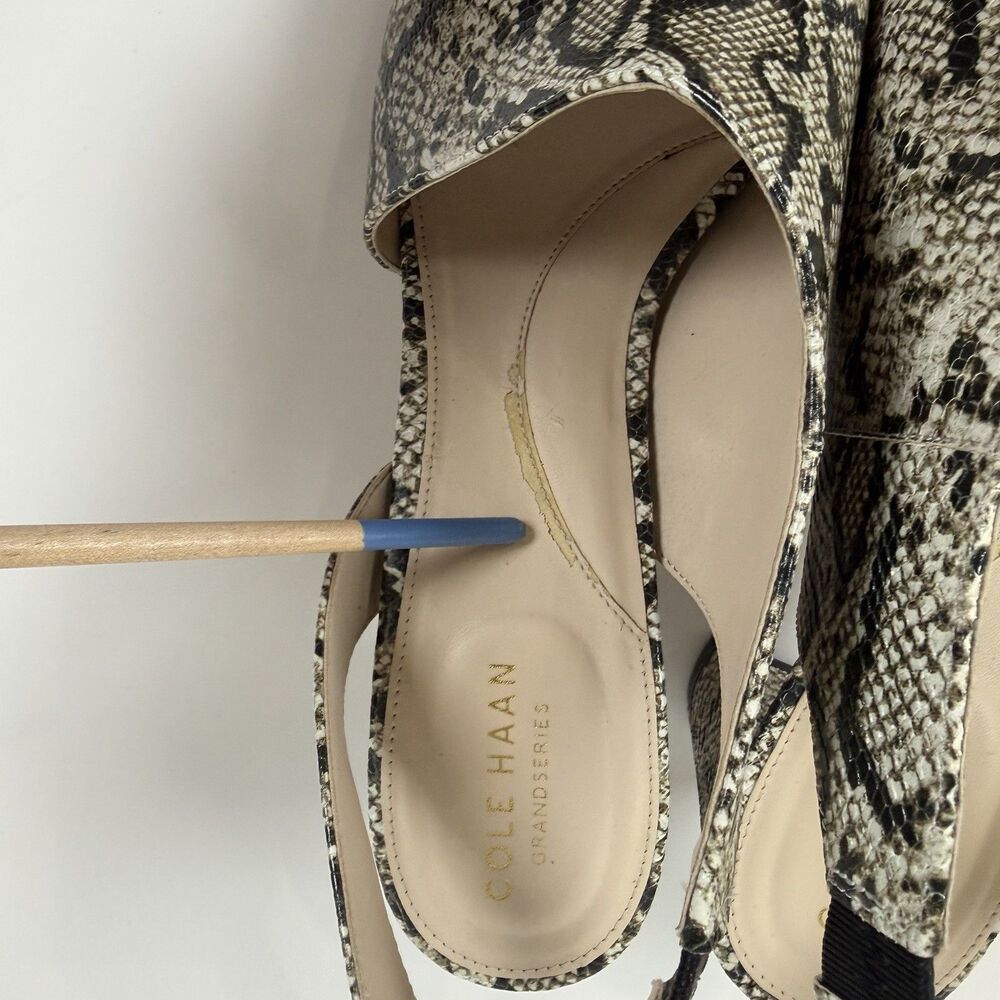 Cole Haan Grand Series Pumps Womens Phyton Slingback Embossed Leather Snake 10B - Picture 12 of 12